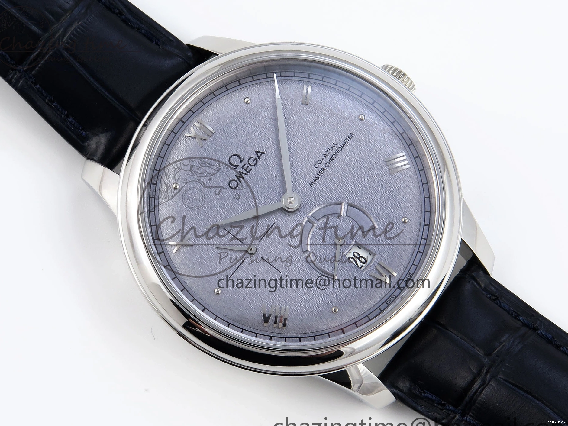 0413 Trendsetting De Ville Power Reserve SS MKF 1:1 Best Edition Blue Textured Dial on Black Leather Strap A 7742